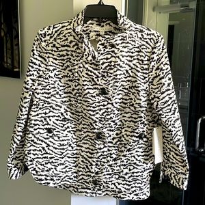 NWT Veronica Beard tab front A line tiger print jacket